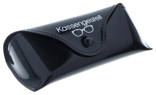 Edles Lack-Taschenetui in Schwarz mit Druckknopfverschluss - "Kassengestell"