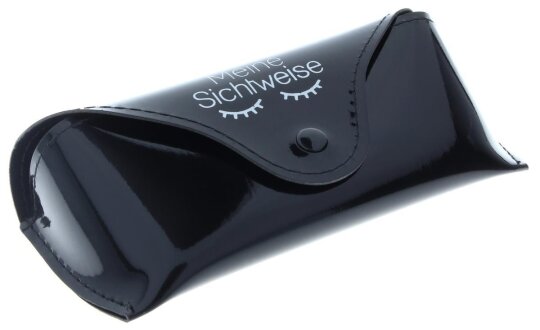 Edles Lack-Taschenetui in Schwarz mit Druckknopfverschluss - "Meine Sichtweise"