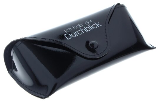 Edles Lack-Taschenetui in Schwarz mit Druckknopfverschluss - "Durchblick"