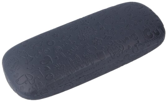 Niedliches Brillenetui für Kinder "Pretty" mit beidseitiger Prägung in Schwarz