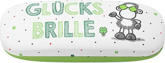 Niedliches Brillenetui von Sheepworld mit Schaf und GLÜCKSBRILLE - Spruch