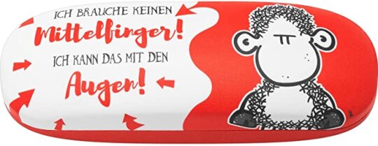 Witziges Hartschalen - Brillenetui "Ich brauche keinen Mittelfinger.." von Sheepworld