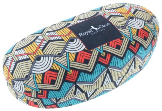 Weiß-Buntes Sonnenbrillen-Hartschalenetui mit weichem Microfaserbezug