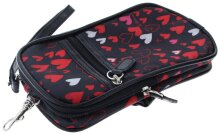 Cooles Taschen - Brillenetui HEARTS in Schwarz mit roten...