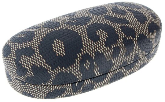 Stylisches Brillenetui Grenada Safari aus Kunstleder in Schwarz | Extra Groß