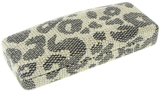 Gemustertes / Geflecktes Hartschalen - Brillenetui Ibiza Safari mit Kunstlederbezug in Beige