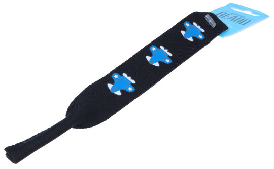 Stylisches Neopren-Sportband Flugzeug Blau für Kinder (21,5 cm)