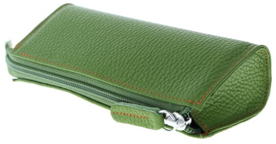 Vielseitiges Taschenförmiges Etui "JOLIE" aus echtem Leder in Bruco - Grün