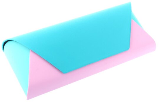 Hübsches Kunstleder - Brillenetui mit Magnetverschluss in Türkis / Rosa