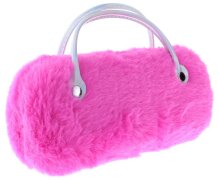 Hübsches flauschiges Brillenetui / Handtasche in Pink