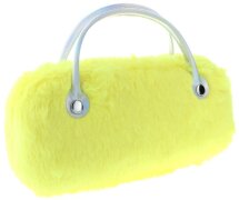 Hübsches flauschiges Brillenetui / Handtasche in Gelb