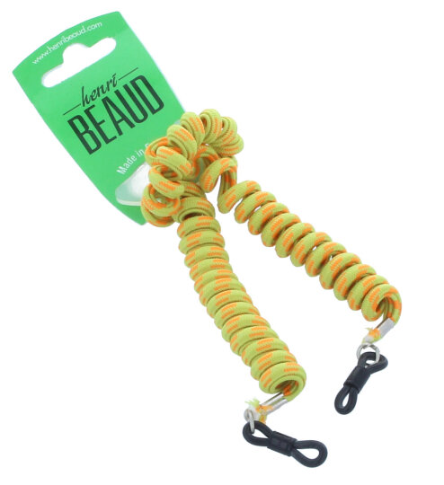 JULBO Spiralband in Gelb - Orange mit Silikon Gummi - Schlaufe für Kinder