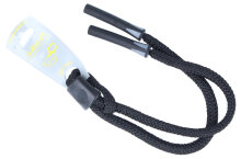 Hochwertiges JULBO Brillenband in Schwarz mit Stopper und Tube - Endstück mit 5,5 mm Öffnung