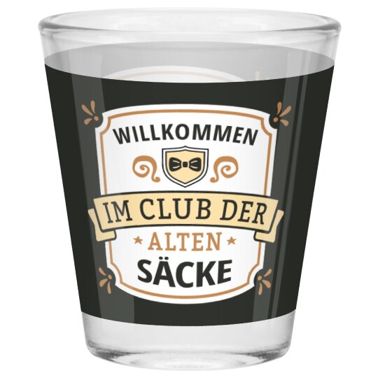 SHEEPWORLD freches Schnapsglas "WILLKOMMEN IM CLUB" aus robustem Glas