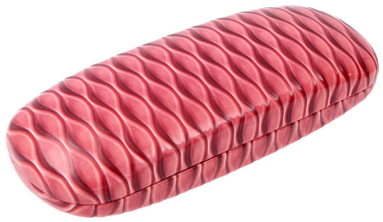 Hübsches Hartschalenetui "Lack" mit Metallscharnier in Bordeaux