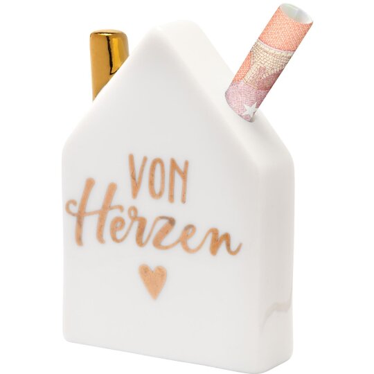 SHEEPWORLD - Haus aus Porzellan für Geldgeschenke "VON HERZEN"