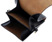 Stilvolle Etui - Tasche in Schwarz aus Kunstleder mit 2 Fächern und Schultergurt