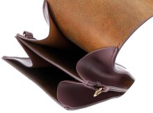 Stilvolle Etui - Tasche in Braun aus Kunstleder mit 2...