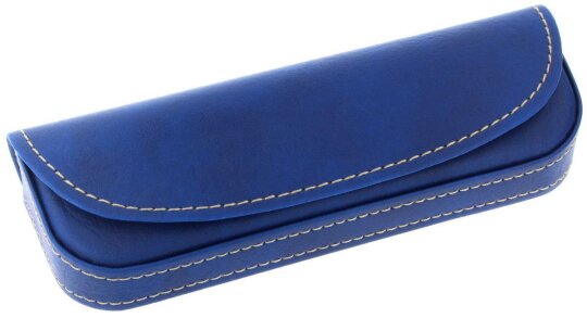 Edles Brillenetui LAOS in Blau in hochwertiger Lederoptik mit Magnetverschluss