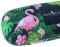Modernes Hartschalen-Brillenetui mit farbenfrohen Flamingo-Muster inkl. passendem Microfasertuch