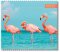 Hochwertiges Microfasertuch mit anmutigem Flamingo Motiv - 17,5 x 15,3 cm