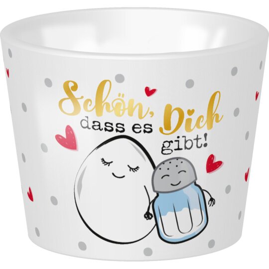 SHEEPWORLD - lustiger Eierbecher "SCHÖN, DASS ES DICH GIBT" aus robustem Porzellan