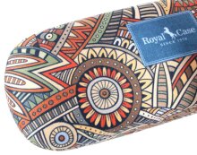 Sommerliches Hartschalen-Brillenetui mit beige-rotem...