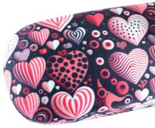 Liebevolles Hartschalenetui mit zartem Herzchen-Motiv und Passendem Microfasertuch – Romantischer Schutz für Ihre Brille