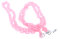 Stilvolle Kunststoff - Brillenkette in Rosa mit Gummischlaufe und Stopper