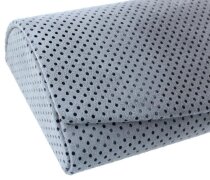 Gepunktetes Brillenetui in Grau aus weichem, echten Leder mit Magnetverschluss