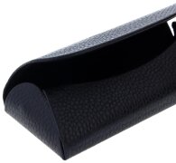 Schwarzes Brillenetui mit Magnetverschluss aus hochwertigem Echt-Leder