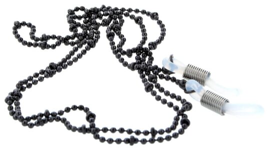 Filigrane Perlen - Brillenkette mit Silikonschlaufe und Stopper in Gun