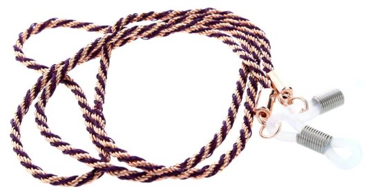 Zweifarbige Brillenkordel mit Gummischlaufe und Stopper in Rosé - Violett