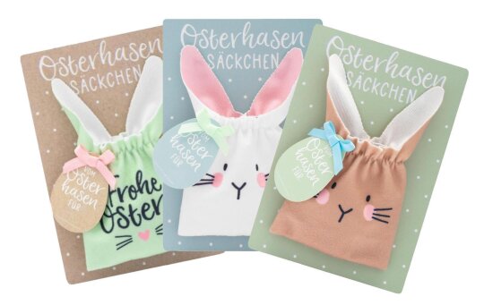 SHEEPWORLD - Mikrofaser-Osterbeutel mit Gummizug in niedlichen Motiven