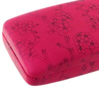 Hübsches Hartschalenetui "VERGISSMEINNICHT" mit Metallscharnier in der Farbe Pink