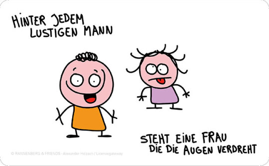 Robustes Schneidebrettchen / Frühstücksbrettchen Rannenberg & Friends "Hinter jedem lustigen Mann"