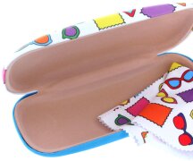 Schönes Brillenetui "De Stijl" mit Microfaserbezug und robustem Metallscharnier