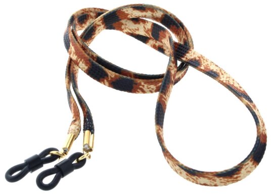 Modernes Brillenband / Brillenkordel in Braun im angesagten Leoparden Design
