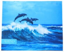 Hochwertiges Microfasertuch mit Delphin - Trio Motiv -...