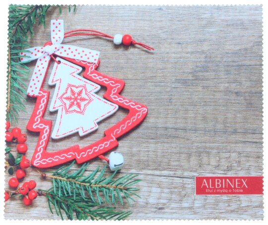 Microfasertuch mit weihnachtlichem Motiv 17,5 x 15,3 cm - Weihnachtsbaumschmuck