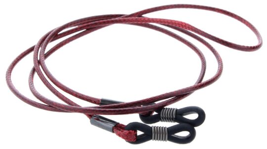 HOLDY - Elegantes Brillenband in Bordeaux mit Silikon - Endschlaufen und Wachsschicht