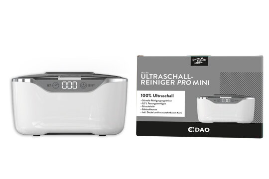 Effektive Reinigung mit dem Ultraschallbad "Ultra Pro Mini" für Brillen, Schmuck und Zahnersatz