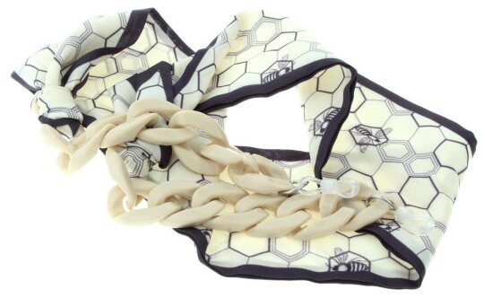 Trendige Brillenkette CATANIA im Bienen - Design mit einem Mittelteil aus Stoff