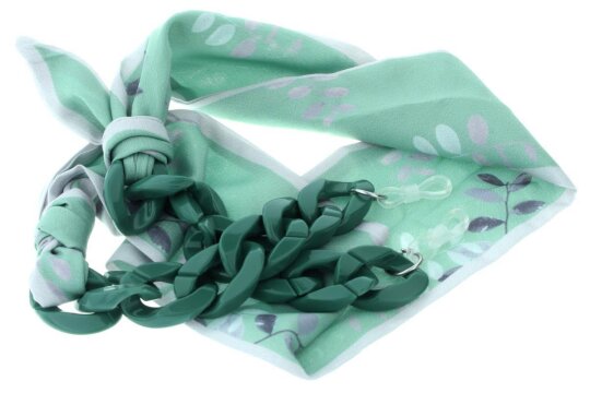 Trendige Brillenkette CATANIA im Blätter - Design mit einem Mittelteil aus Stoff