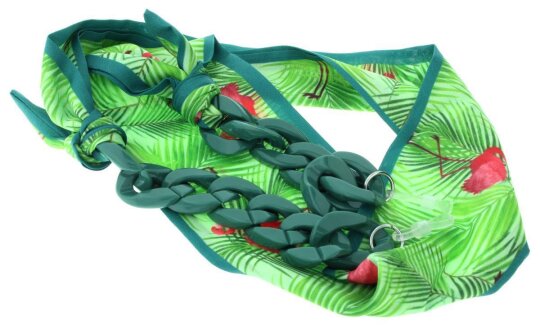 Trendige Brillenkette CATANIA im Flamingo - Design mit einem Mittelteil aus Stoff