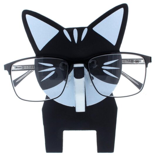 Einzigartiger Puzzel Brillenhalter aus Holz im niedlichen Motiv Katze
