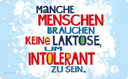 Robustes Schneidebrettchen / Frühstücksbrettchen Rannenberg & Friends "Intoleranz"