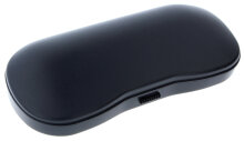 Hochwertiges Kunststoff - Brillenetui JENSI in Schwarz mit praktischen Druckknopf
