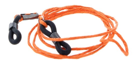 Brillenkordel in orange mit gewachster Ausführung und Gummischlaufe