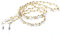 Stilvolle Brillenkette: Goldene Kettenglieder durchflochten mit weißem Band